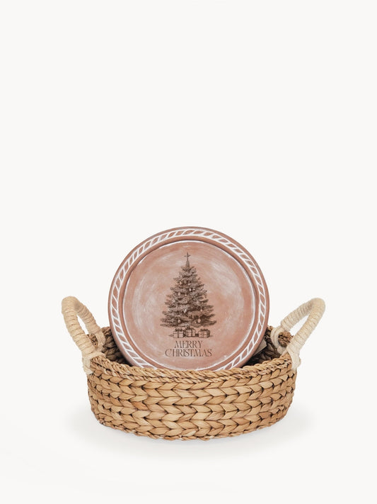 Bread Warmer & Basket - Christmas Truck Round