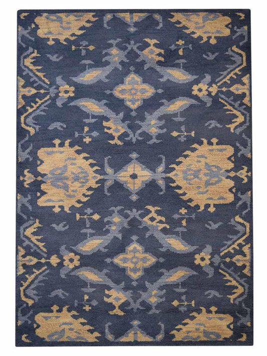 Glitzy Rugs UBSN00908K0003A15 8 x 10 ft. Hand Knotted Wool Floral Rect