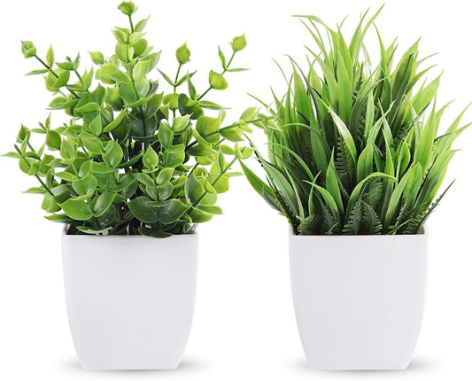 Artificial Potted Plants, 2 Pack (Set 0F 2), multi-colour